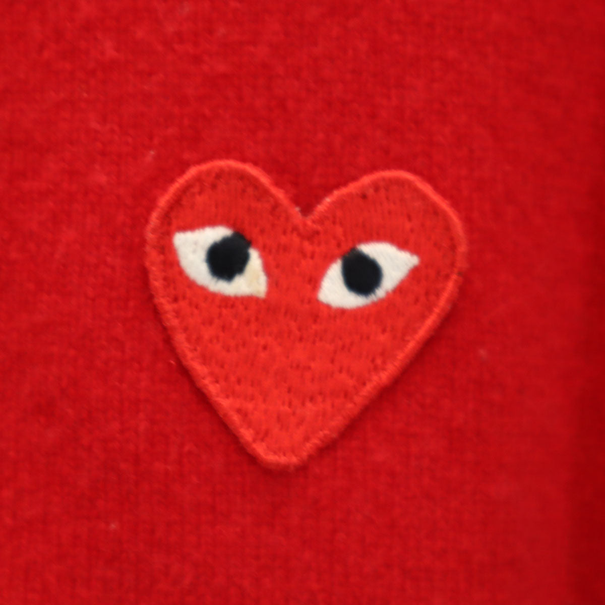 PLAY COMME des GARCONS プレイコムデギャルソン 2011年 日本製 ウール 長袖 Vネック ニットカーディガン L 赤 メンズ