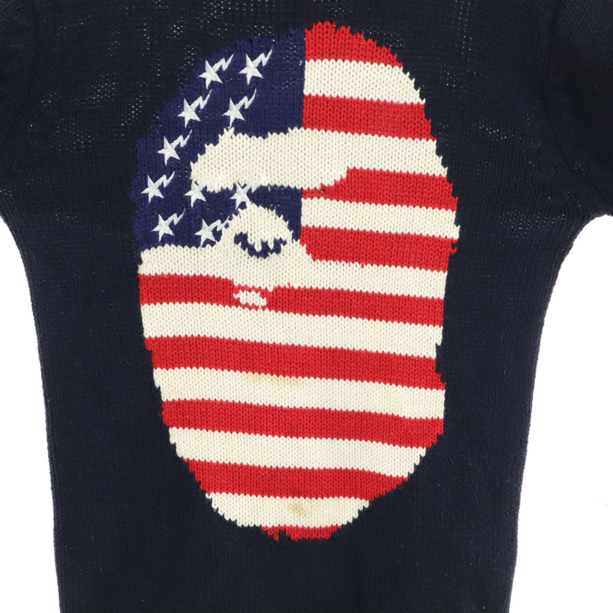 A BATHING APE アベイシングエイプ 長袖 セーター S ネイビー ニット メンズ