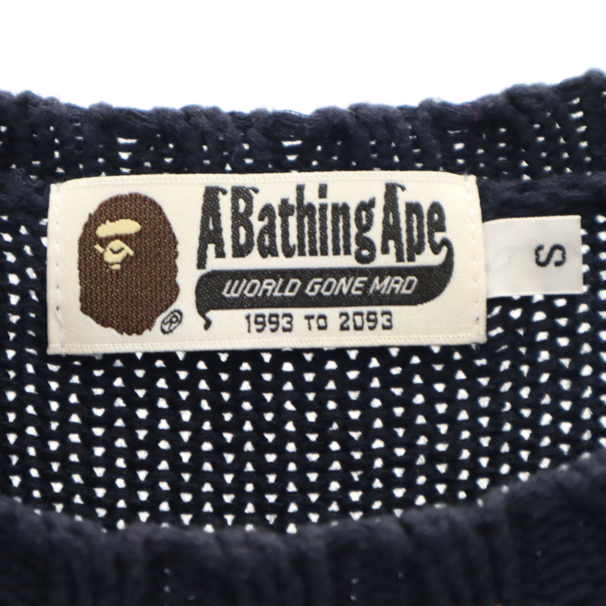 A BATHING APE アベイシングエイプ 長袖 セーター S ネイビー ニット メンズ