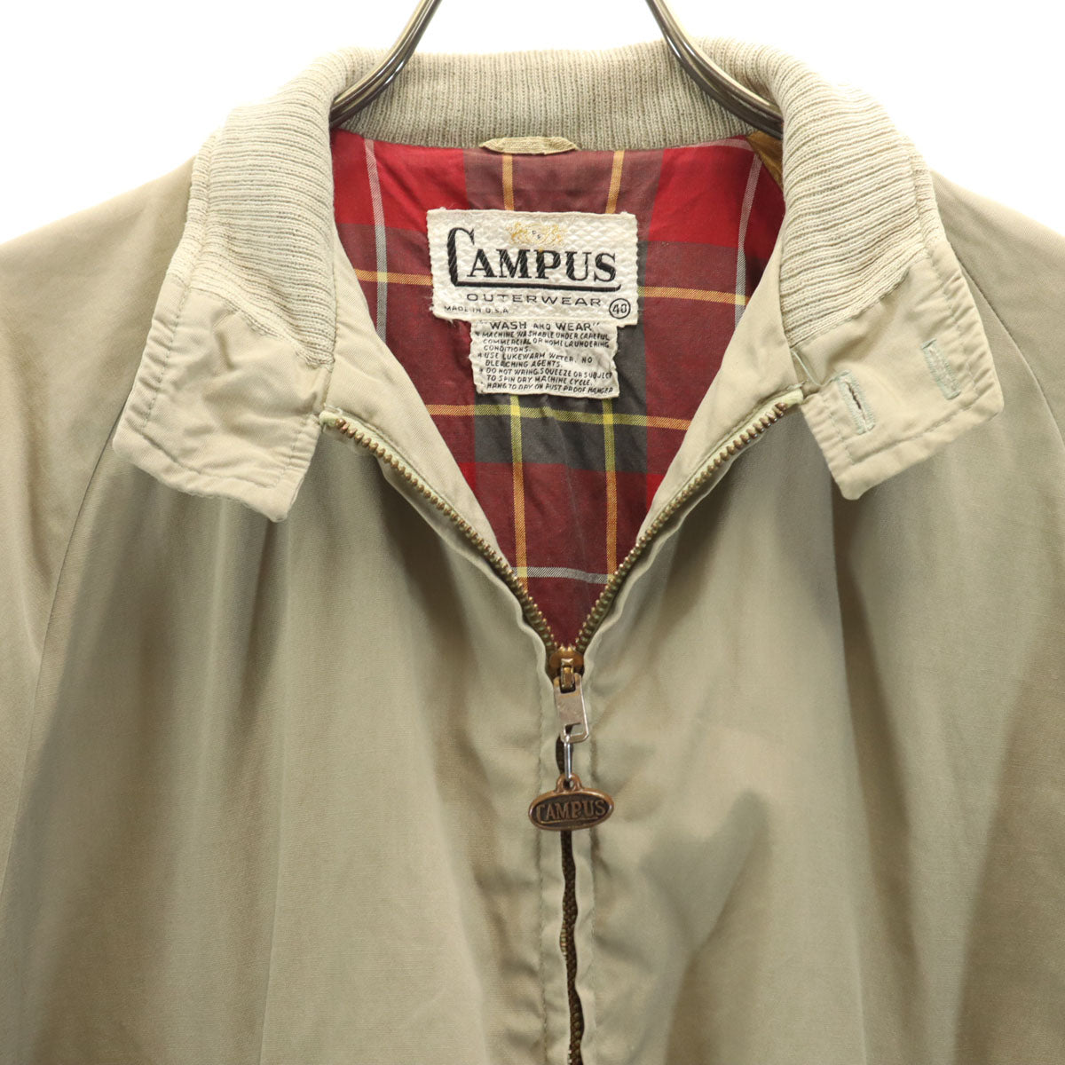 CAMPUS キャンパス 50s USA製 ヴィンテージ ハリントン ジャケット 40 グレー メンズ