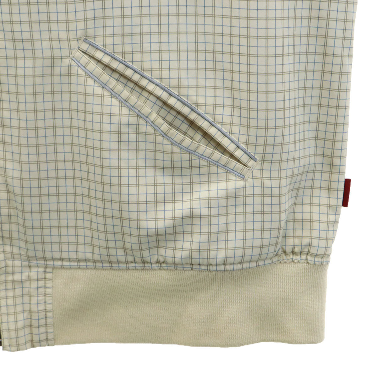 patagonia パタゴニア チェック ナイロンジャケット L クリーム系 27265F7 アウトドア 裏フリース メンズ