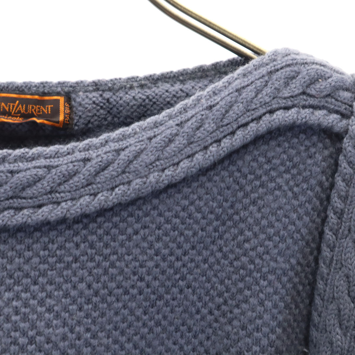 YVES SAINT LAURENT イヴサンローラン 80s 90s オールド 長袖 セーター M ブルー系 ニット レディース