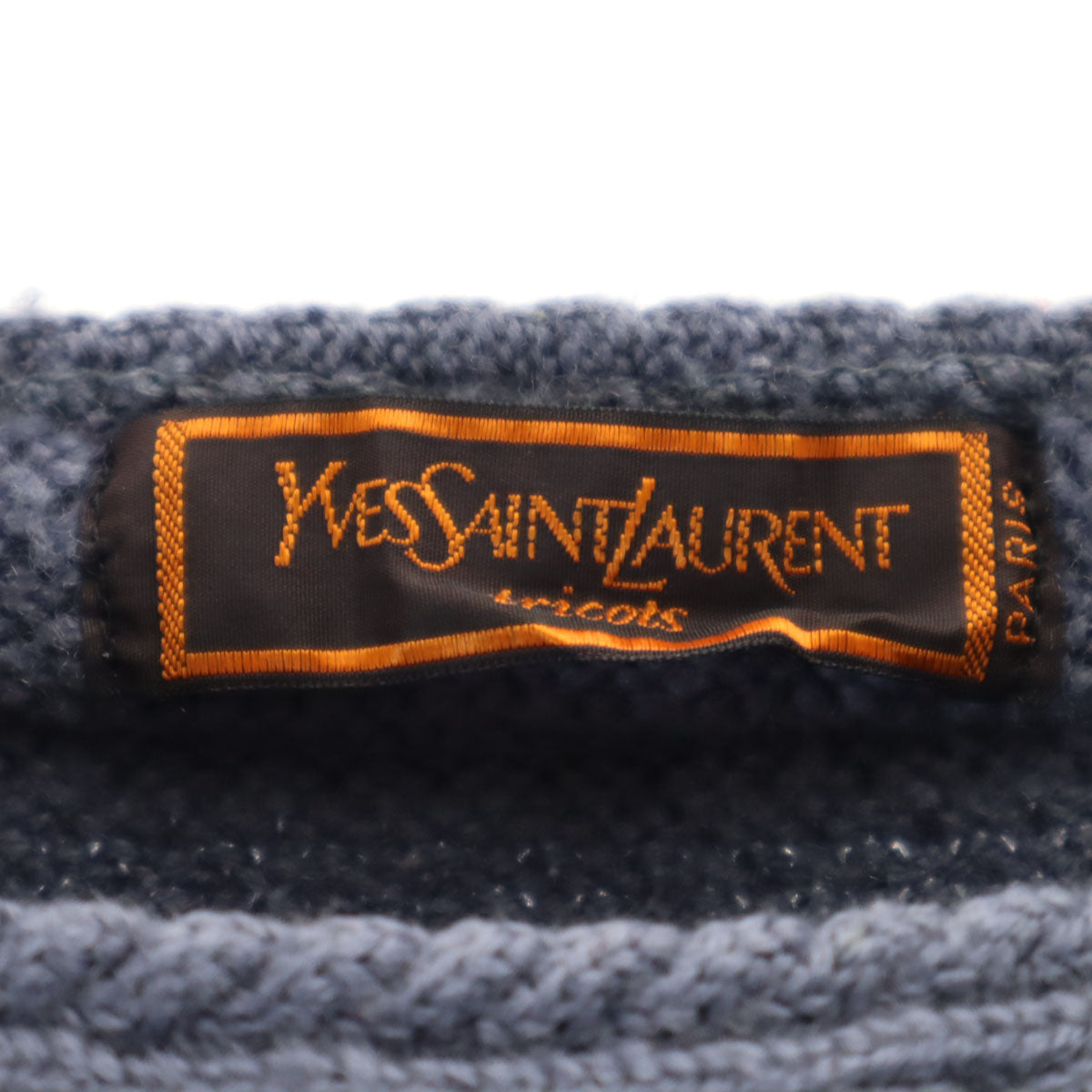 YVES SAINT LAURENT イヴサンローラン 80s 90s オールド 長袖 セーター M ブルー系 ニット レディース
