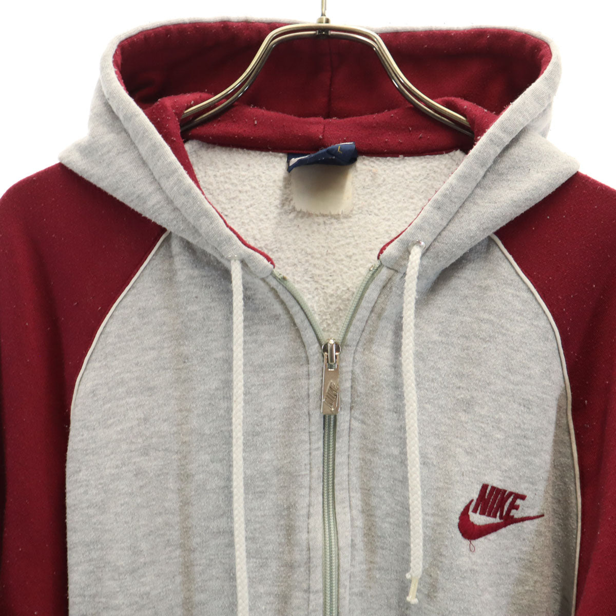 NIKE ナイキ 80s ヴィンテージ 紺タグ 長袖 ジップパーカー L グレー系 裏起毛 メンズ