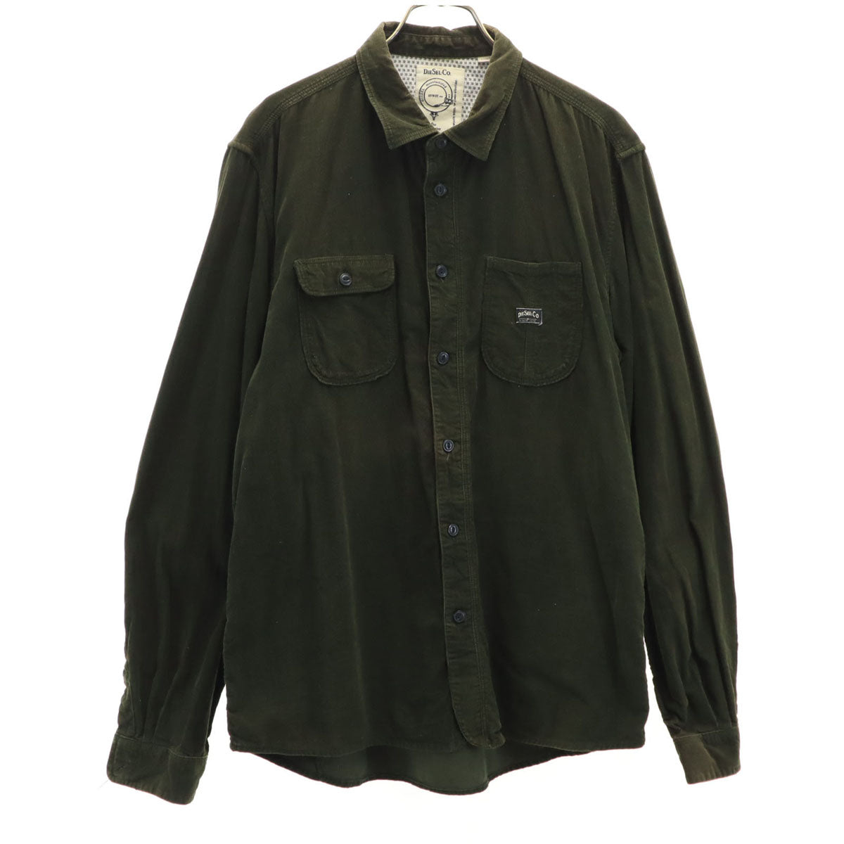 DIESEL ディーゼル 長袖 コーデュロイシャツ XL グリーン系 メンズ