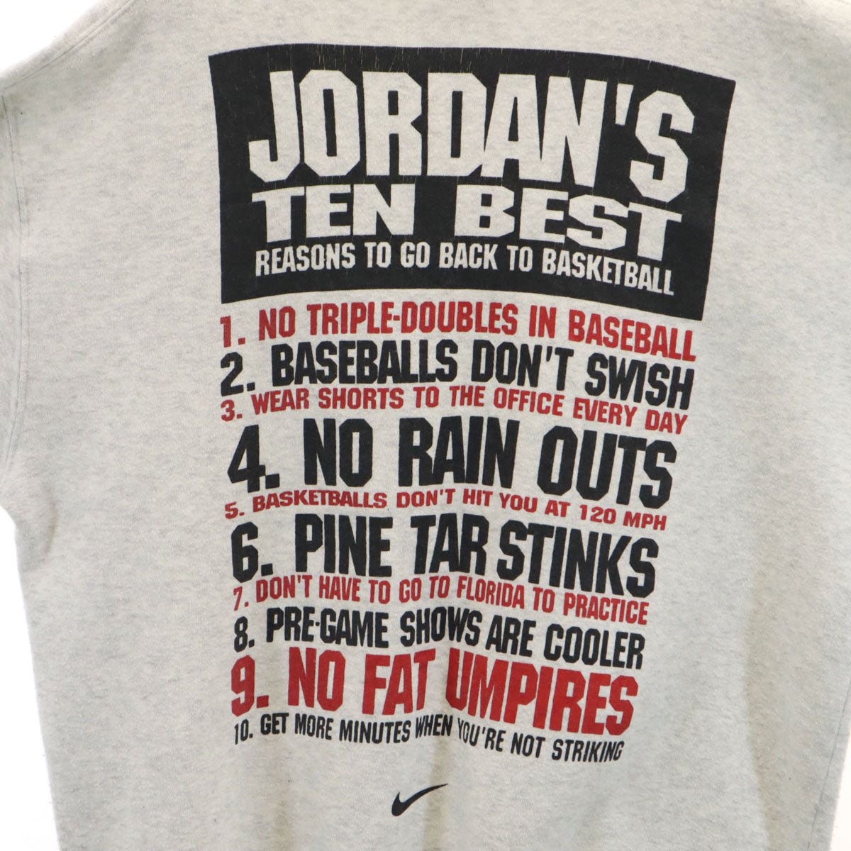 NIKE ナイキ 90s 00s JORDAN オールド バスケットボール 長袖 トレーナー グレー系 スウェット バックプリント メンズ