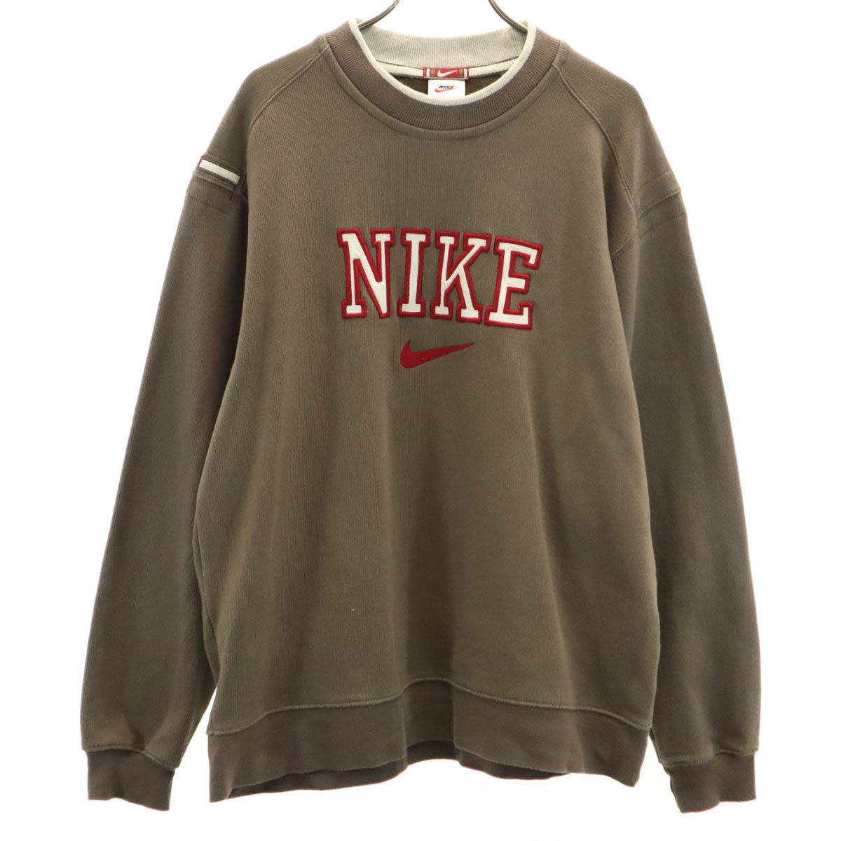 NIKE ナイキ 90s 00s オールド 長袖 スウェット トレーナー S アッシュブラウン 裏起毛 メンズ