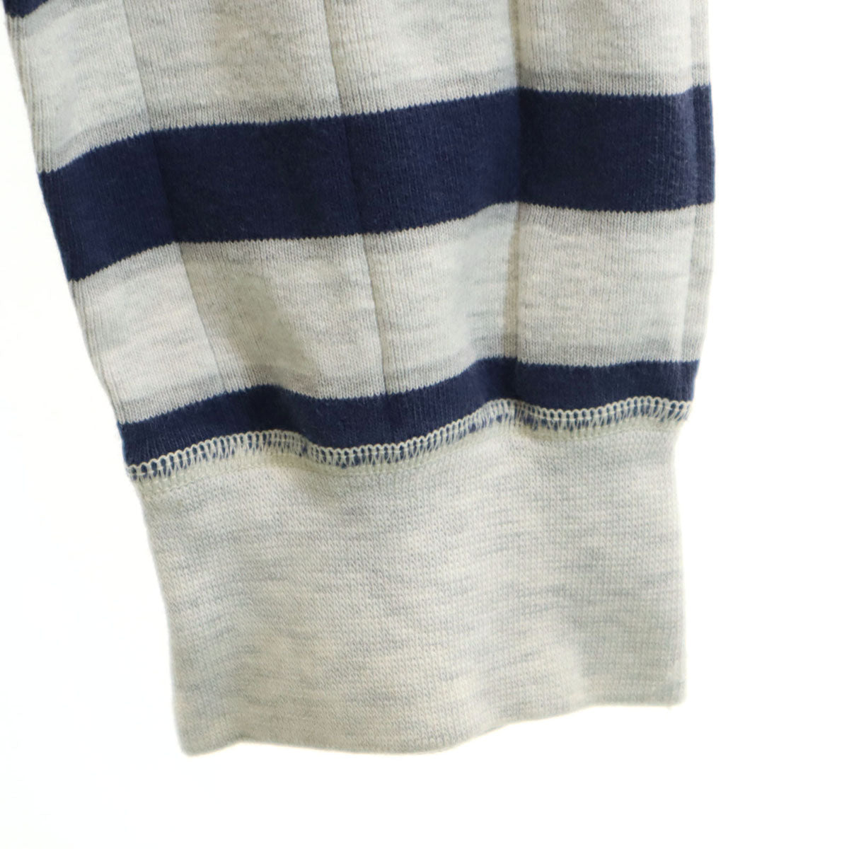 Eddie Bauer エディーバウアー 90s オールド 黒タグ ボーダー柄 長袖 ヘンリーネック カットソー グレー アウトドア メンズ