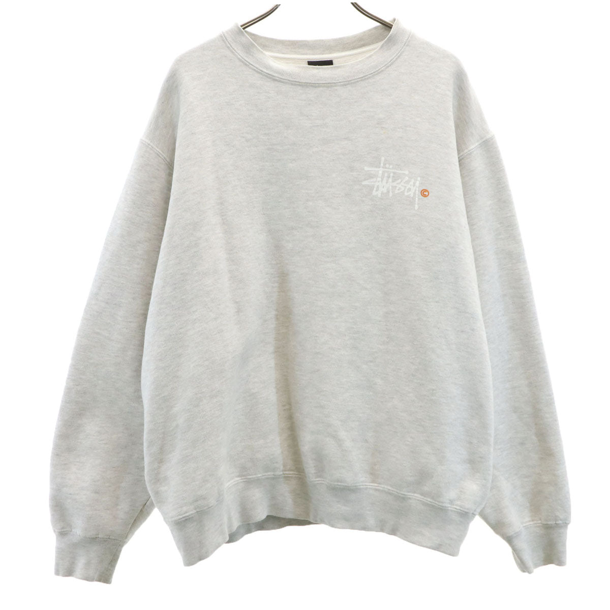 STUSSY ステューシー バックロゴ 長袖 スウェット トレーナー M グレー 裏起毛 メンズ