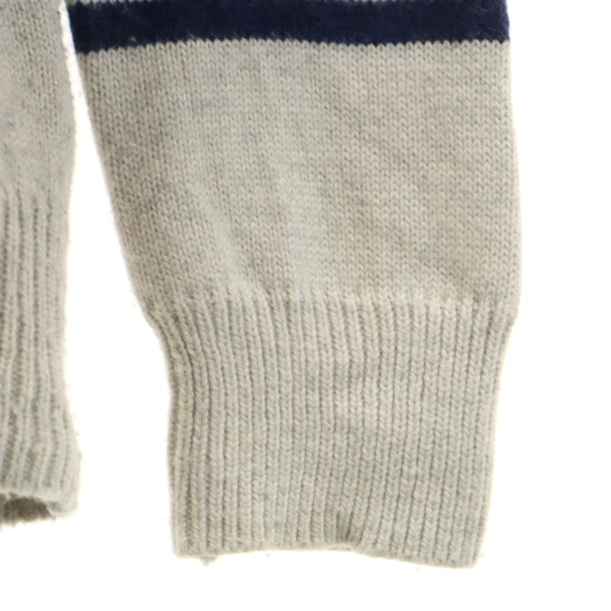 BURBERRY BLACK LABEL バーバリーブラックレーベル ボーダー柄 長袖 ショールカラー セーター 2 グレー 三陽商会 ニット レディース