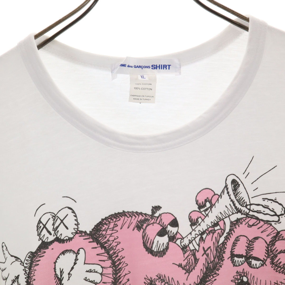 COMME des GARCONS SHIRT コムデギャルソンシャツ KAWS カウズ コラボ 半袖 Tシャツ XL ホワイト メンズ