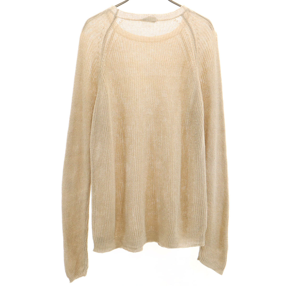 ZANONE ザノーネ イタリア製 リネン 長袖 ニット 50 ベージュ メンズ