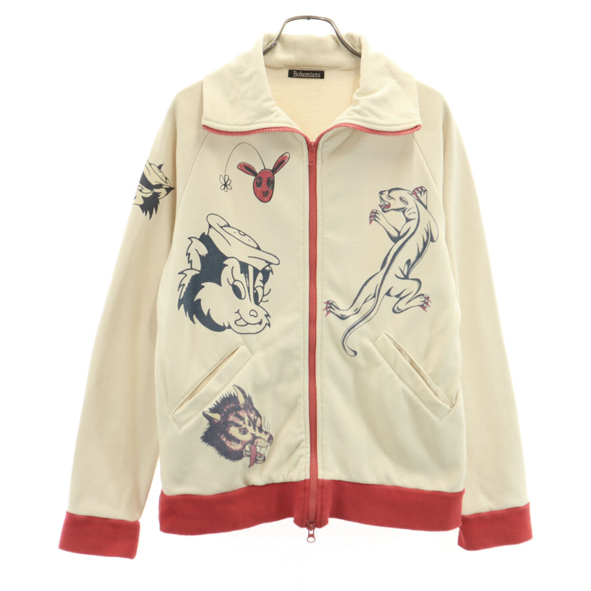 BOHEMIANS ボヘミアンズ スウェット ジップジャケット M ベージュ系 裏起毛 メンズ