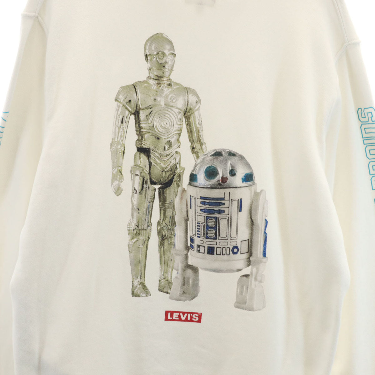 Levi's リーバイス STAR WARS スターウォーズ コラボ バックプリント C-3PO R2-D2 長袖 スウェットパーカー S ホワイト系 メンズ