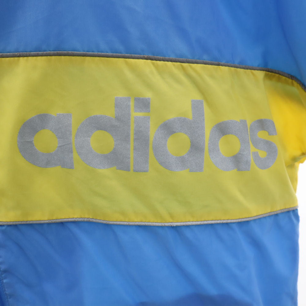 adidas アディダス 80s 90s オールド ツートンカラー ウインドブレーカー ブルー フード付き メンズ