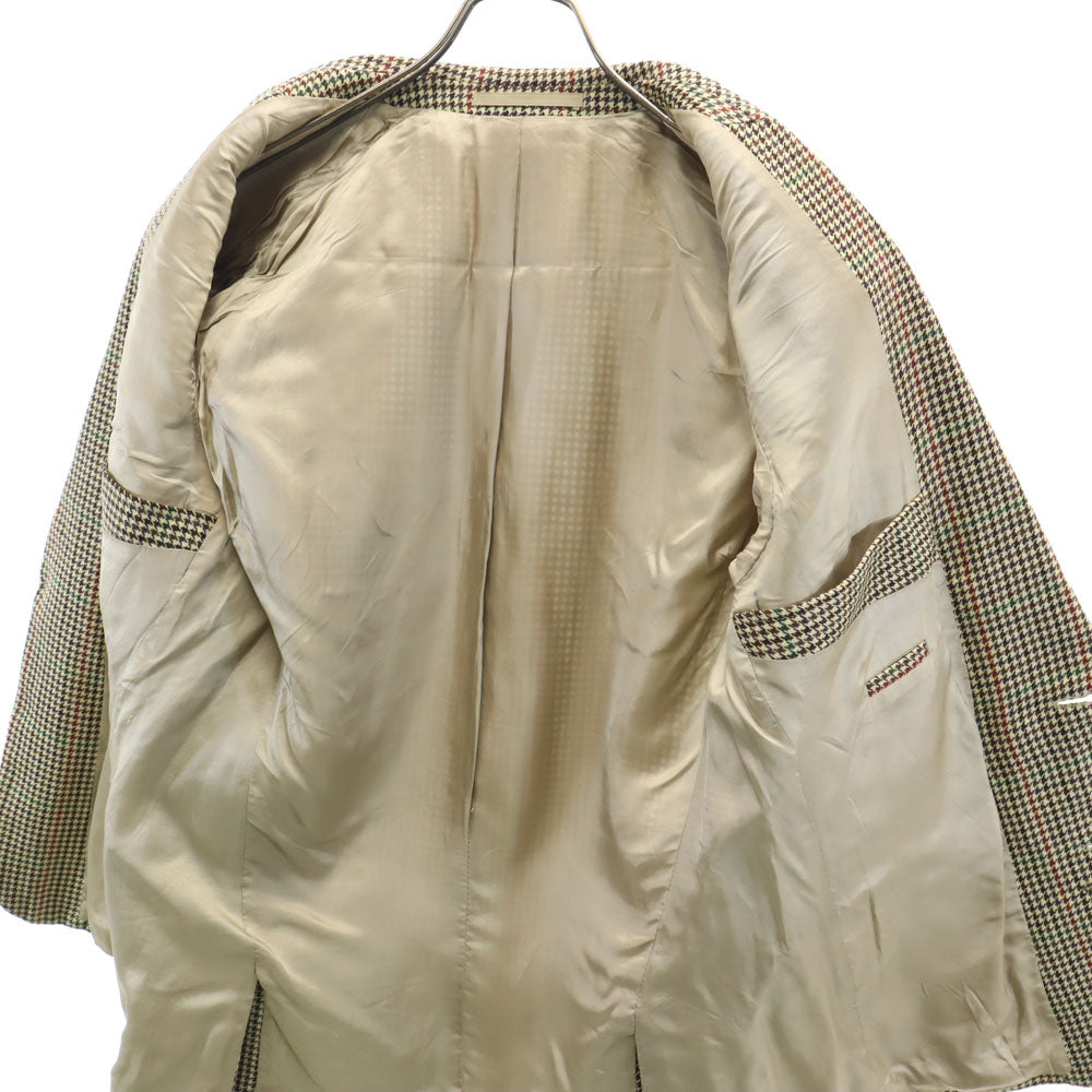 HUGO BOSS ヒューゴボス ウールブレンド 千鳥格子柄 テーラードジャケット 46 ベージュ メンズ