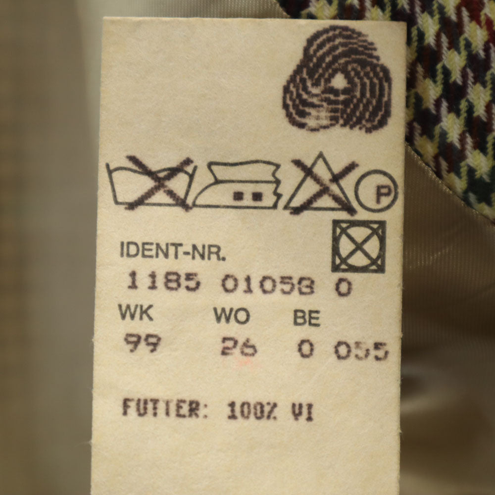 HUGO BOSS ヒューゴボス ウールブレンド 千鳥格子柄 テーラードジャケット 46 ベージュ メンズ