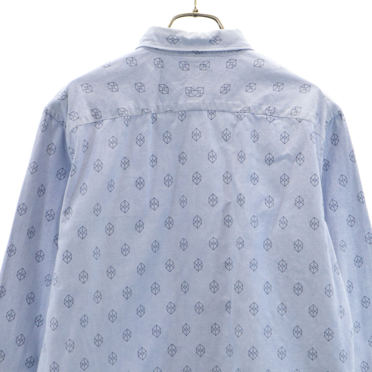 Paul Smith JEANS ポールスミスジーンズ 総柄 長袖 オックスフォード ボタンダウンシャツ L 青紫系 メンズ