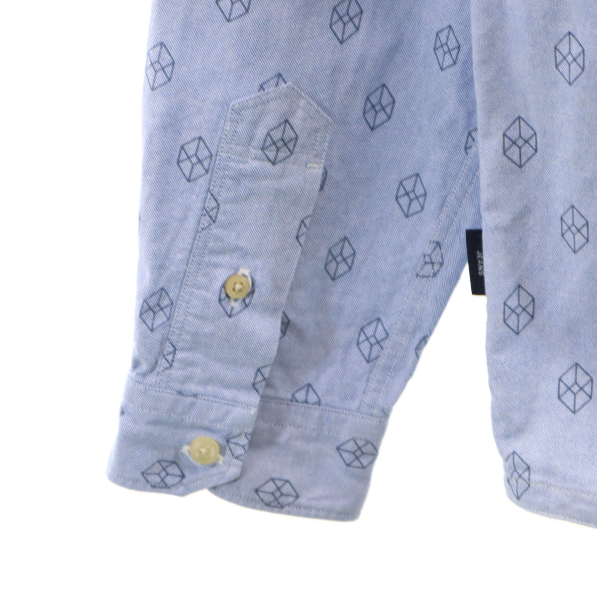 Paul Smith JEANS ポールスミスジーンズ 総柄 長袖 オックスフォード ボタンダウンシャツ L 青紫系 メンズ