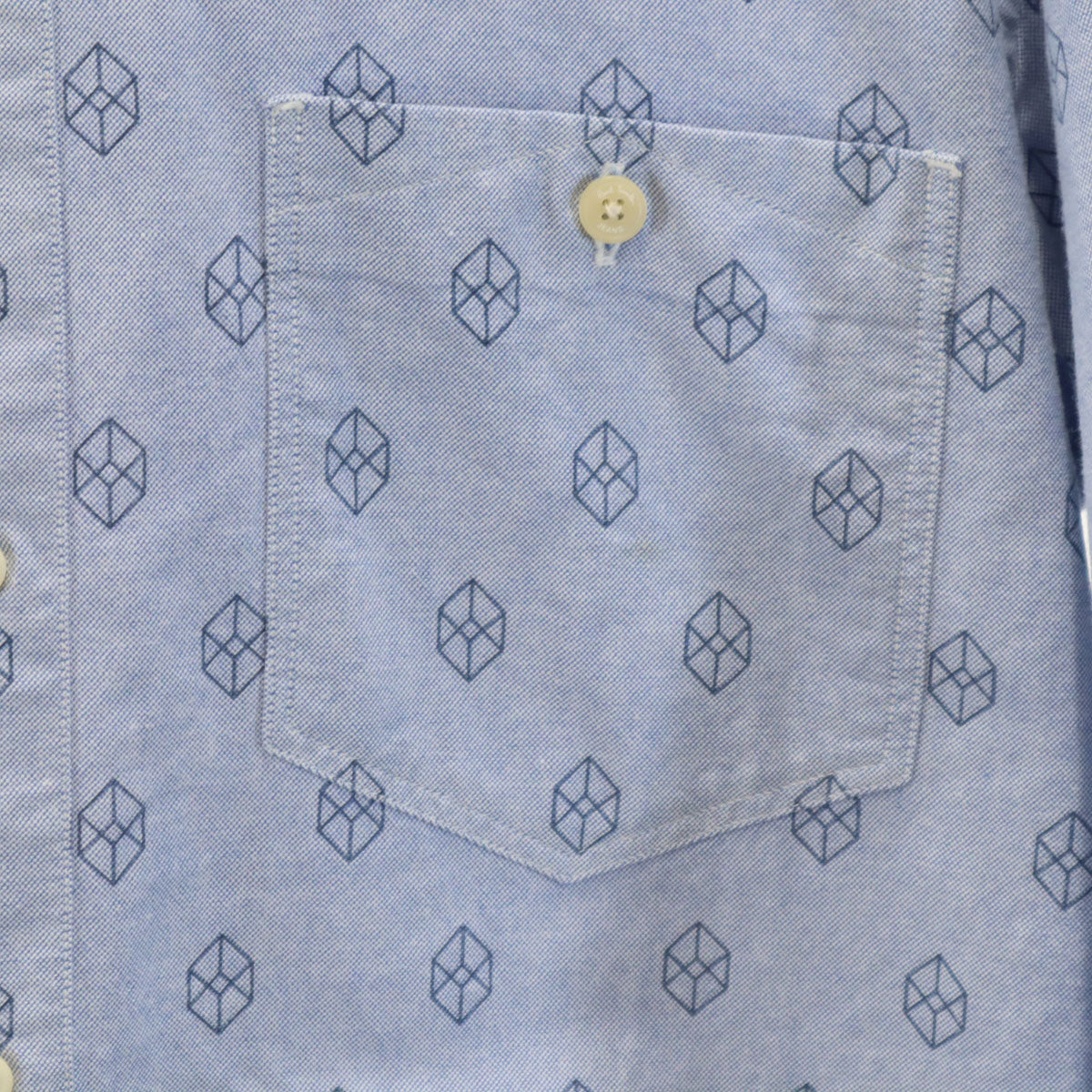 Paul Smith JEANS ポールスミスジーンズ 総柄 長袖 オックスフォード ボタンダウンシャツ L 青紫系 メンズ