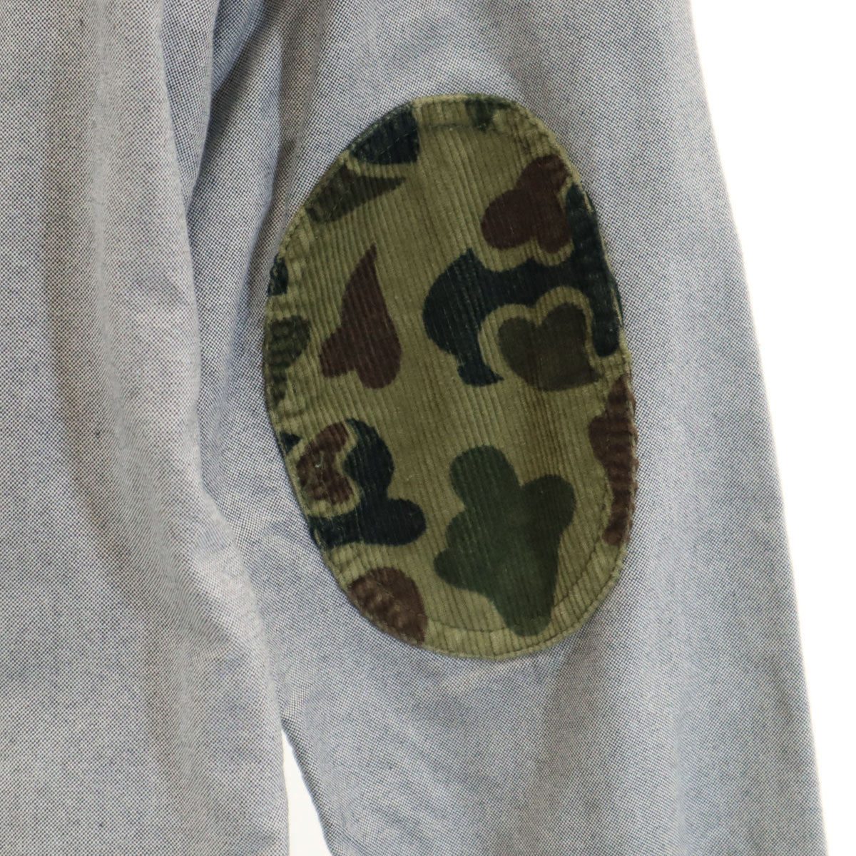 XLARGE エクストララージ カモフラ切替 長袖 オックスフォード ボタンダウンシャツ M グレー メンズ