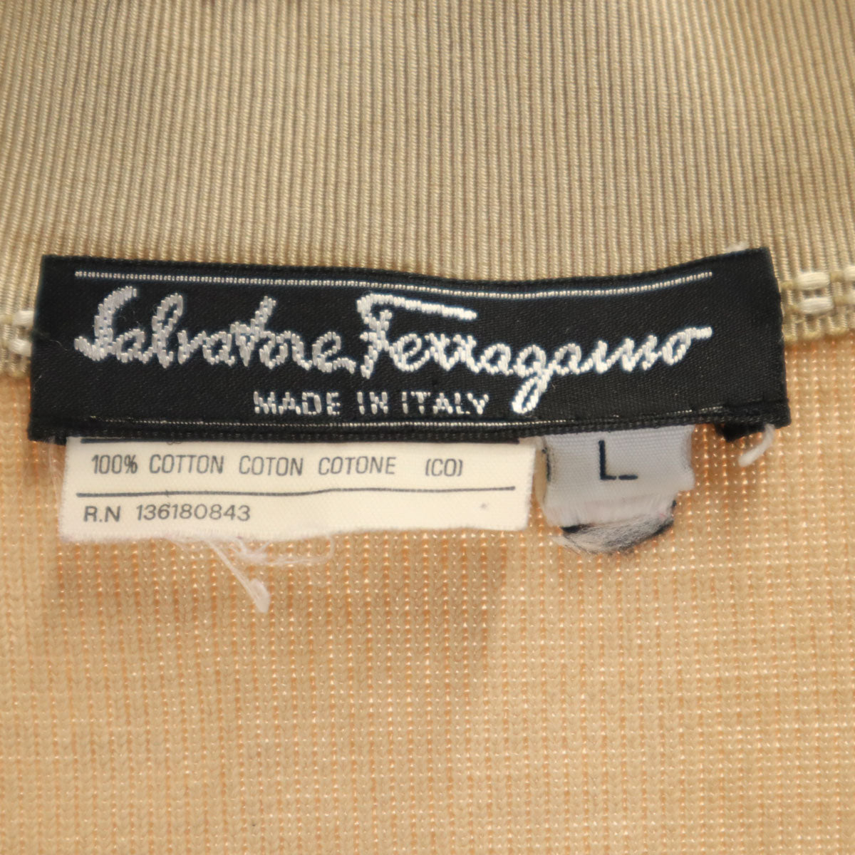 Salvatore Ferragamo サルヴァトーレフェラガモ 90s イタリア製 オールド 長袖 ニットカーディガン L ベージュ レディース