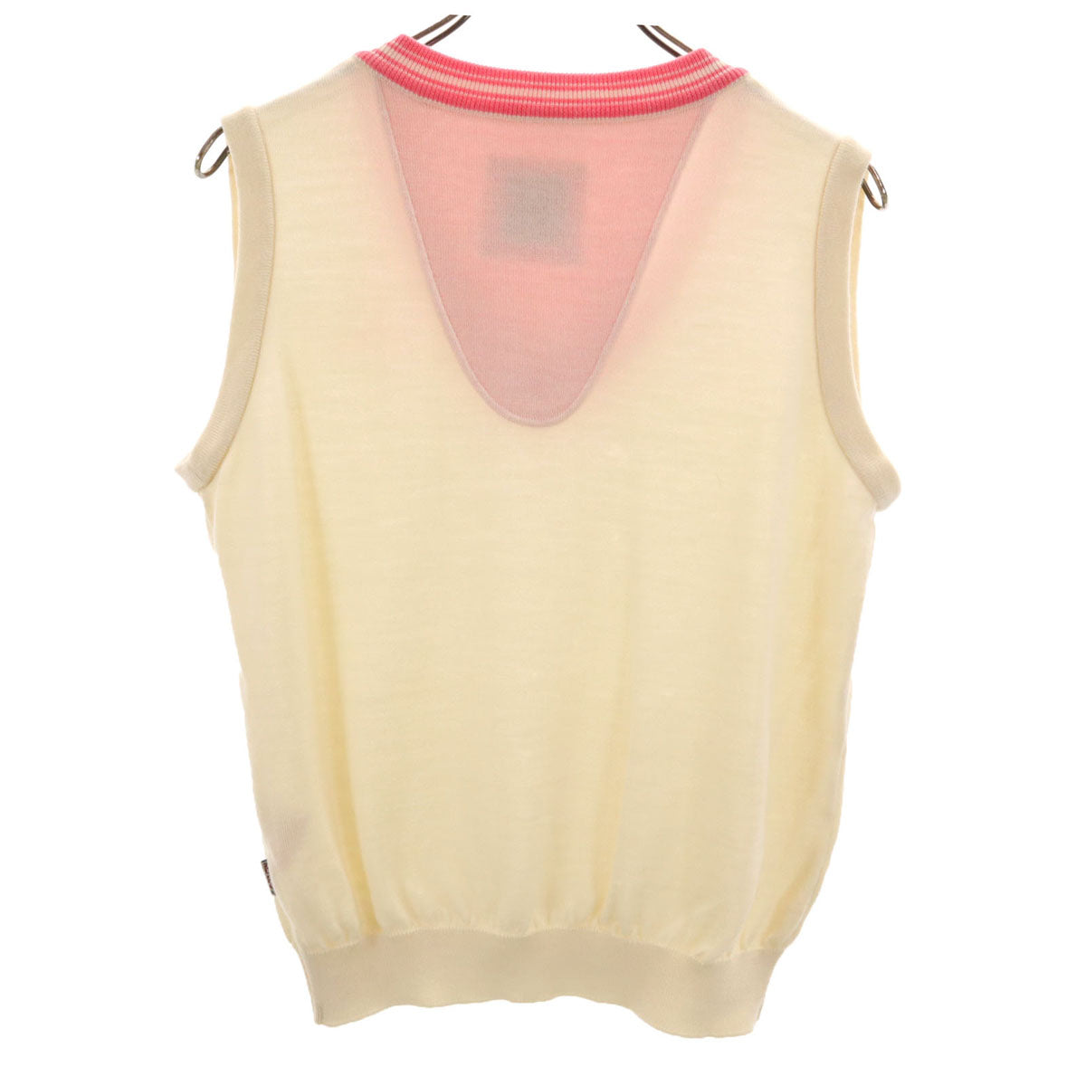 KENZO GOLF ケンゾーゴルフ 90s 日本製 オールド Vネック ニットベスト 2 アイボリー レディース