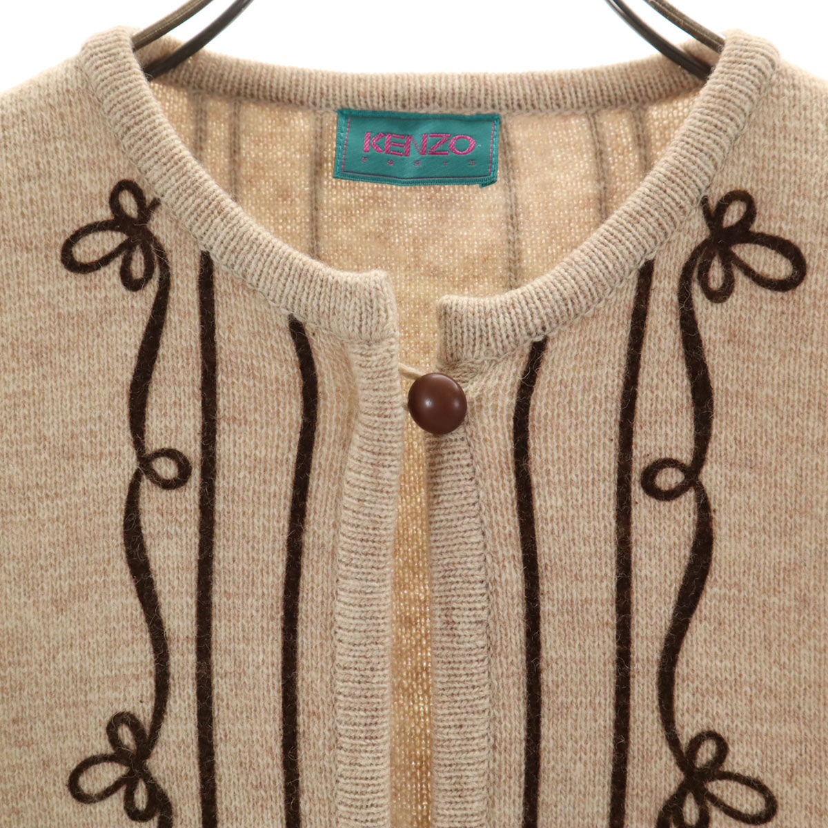 KENZO ケンゾー 90s オールド ニットベスト ベージュ レディース