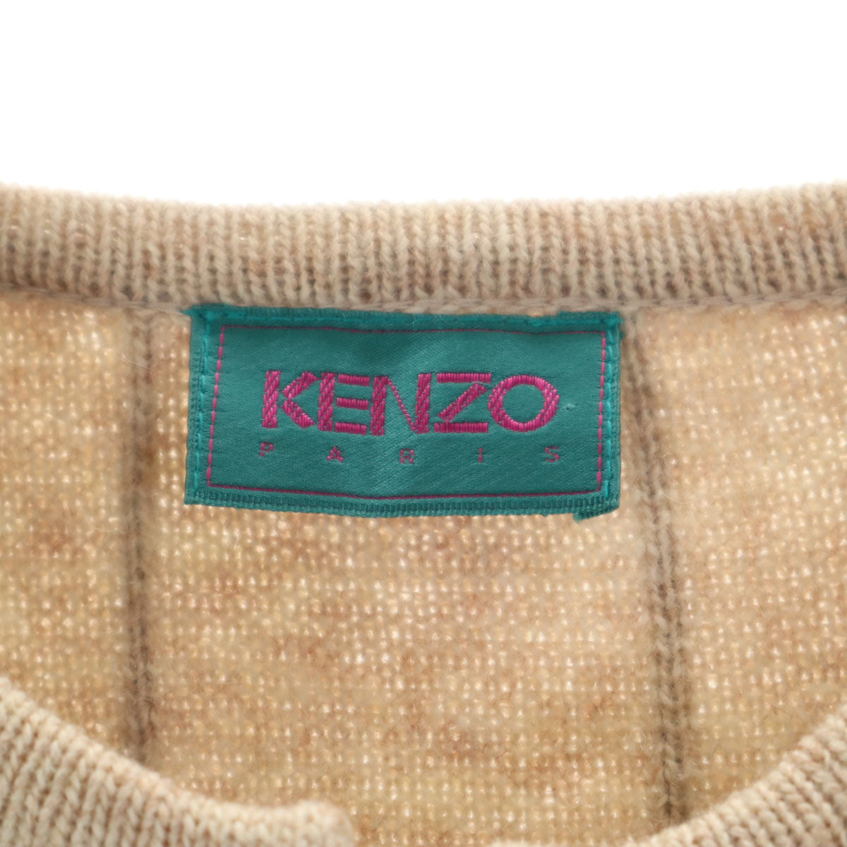 KENZO ケンゾー 90s オールド ニットベスト ベージュ レディース