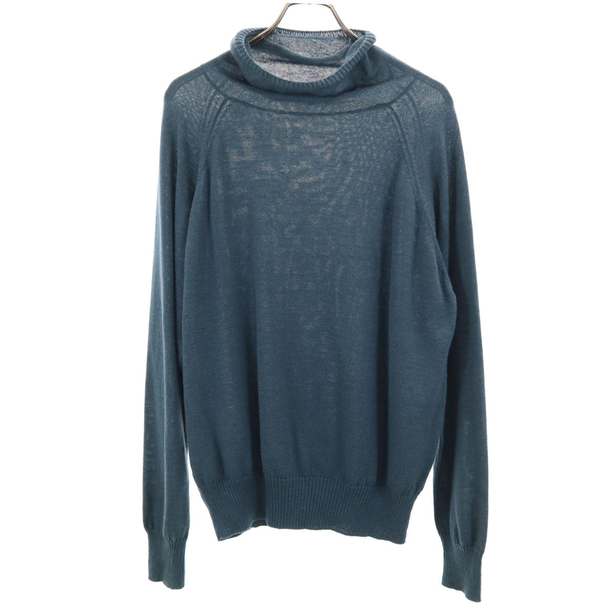 MARGARET HOWELL マーガレットハウエル 日本製 リネンブレンド 長袖 ロールネック ニット M チャコールグレー メンズ