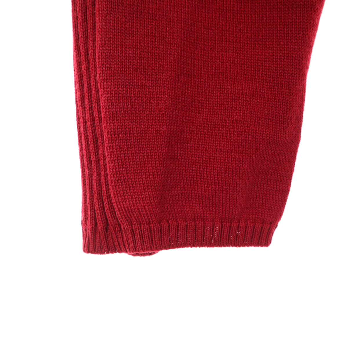 Leilian レリアン 日本製 長袖 Vネック ニットカーディガン 13+ レッド レディース