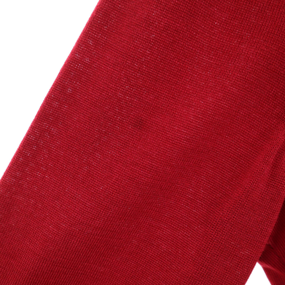 Leilian レリアン 日本製 長袖 Vネック ニットカーディガン 13+ レッド レディース