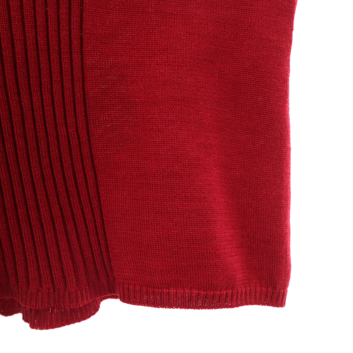 Leilian レリアン 日本製 長袖 Vネック ニットカーディガン 13+ レッド レディース