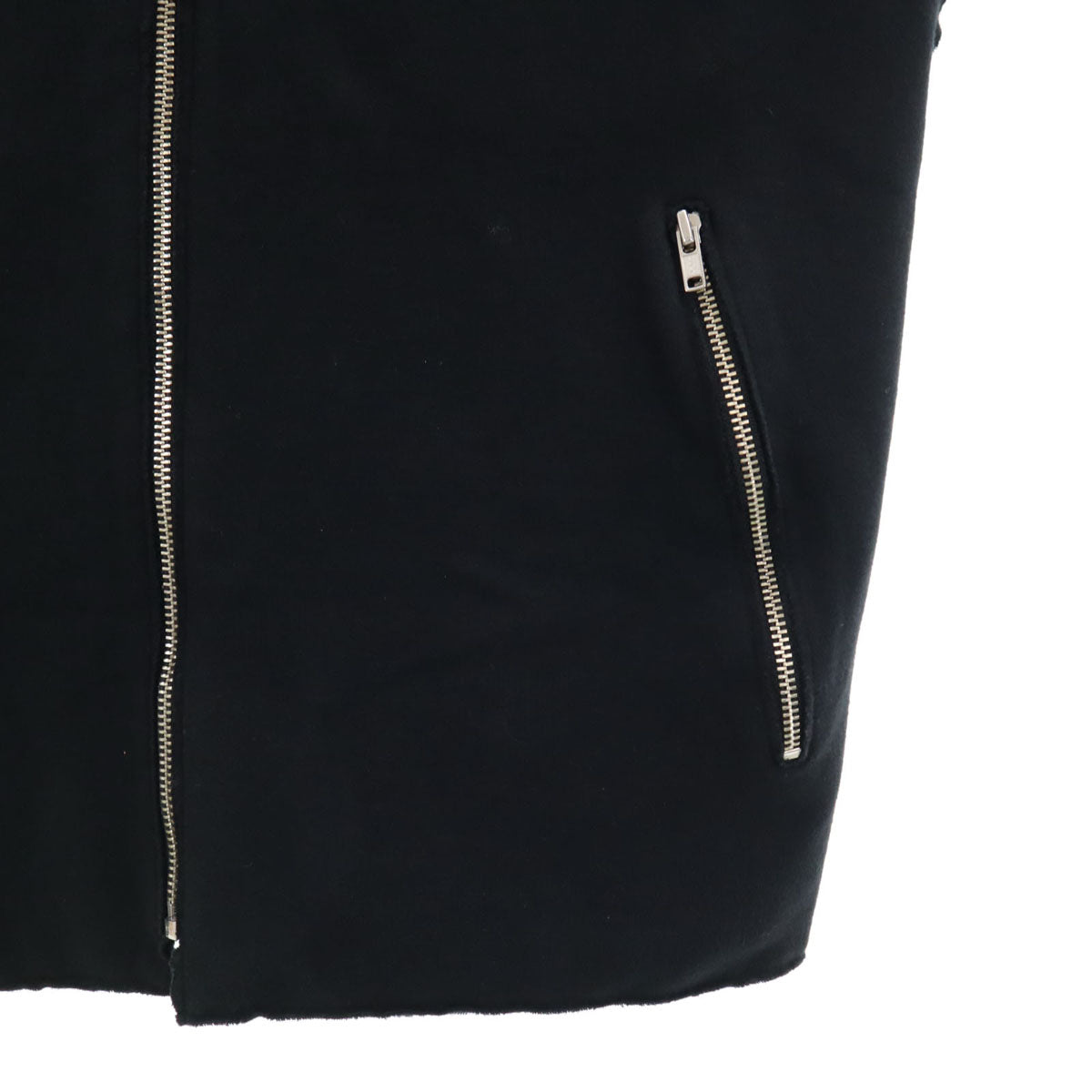 agnes b. homme アニエスベーオム 日本製 カットオフ加工 ジップジャケット 2 ブラック メンズ