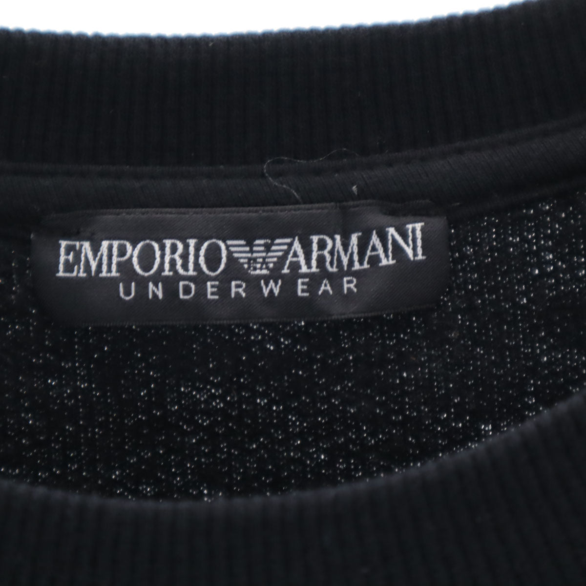 Emporio Armani エンポリオアルマーニ 長袖 スウェット トレーナー S ブラック 裏起毛 メンズ