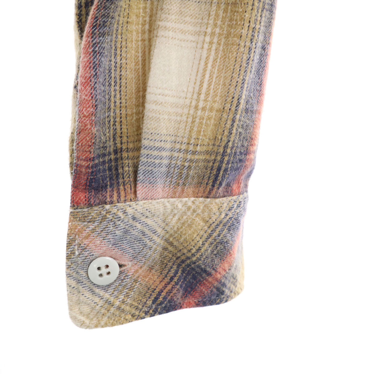 Ron Herman ロンハーマン 日本製 チェック柄 長袖 ネルシャツ S ベージュ メンズ