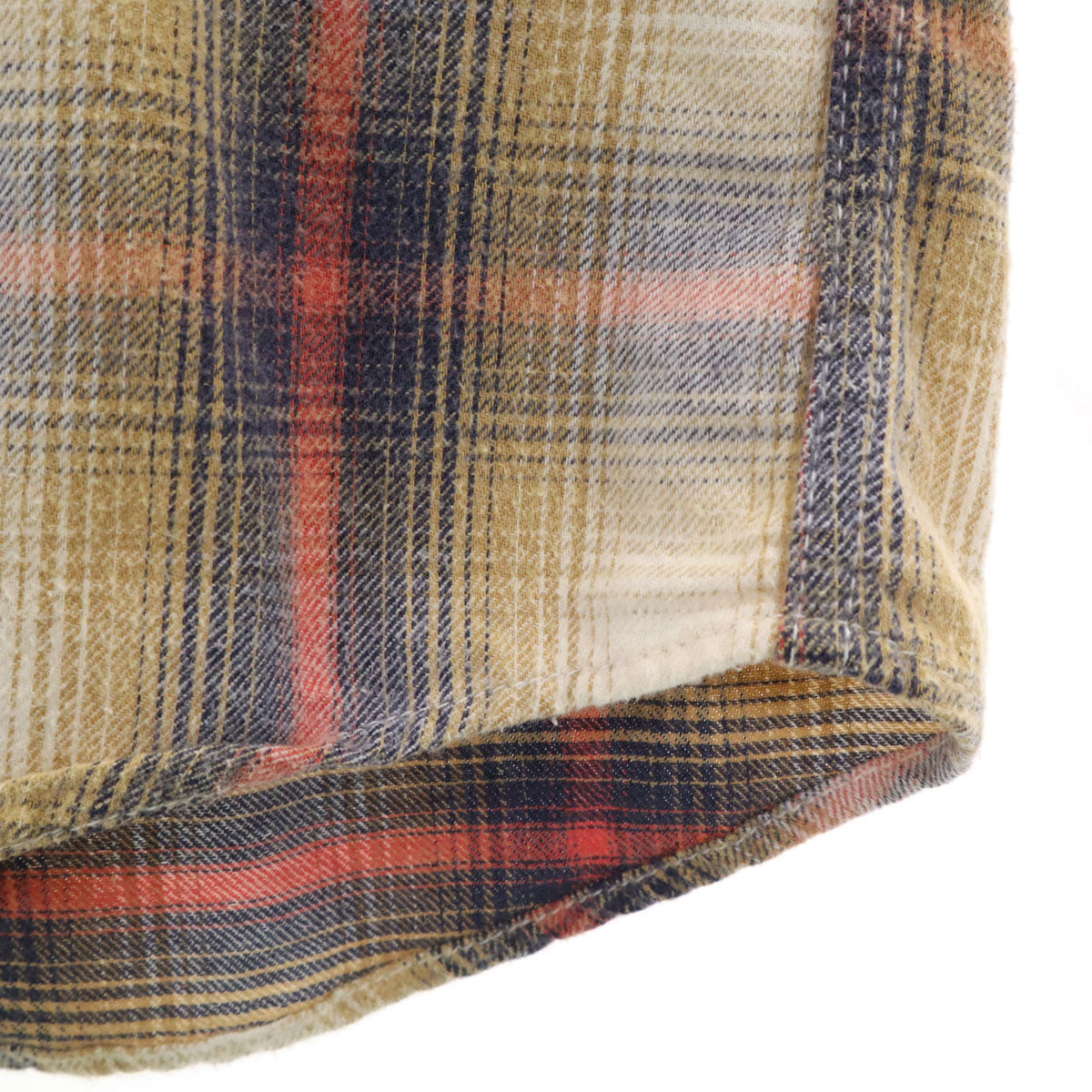 Ron Herman ロンハーマン 日本製 チェック柄 長袖 ネルシャツ S ベージュ メンズ