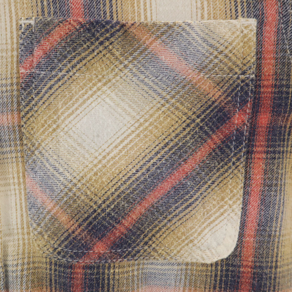 Ron Herman ロンハーマン 日本製 チェック柄 長袖 ネルシャツ S ベージュ メンズ