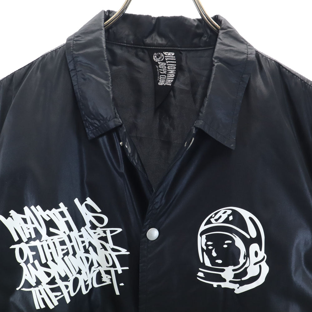 Billionaire Boys Club ビリオネアボーイズクラブ 日本製 バックプリント ナイロンジャケット L ブラック メンズ