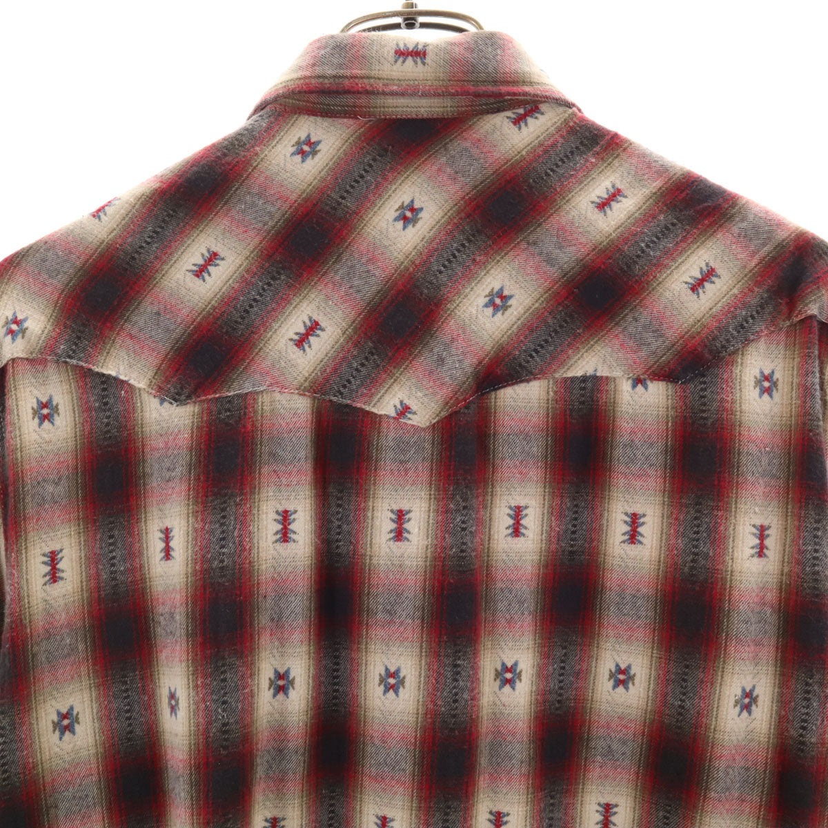 DENIM&SUPPLY RALPH LAUREN デニムアンドサプライラルフローレン チェック柄 長袖 フランネル ウエスタンシャツ M レッド系 メンズ