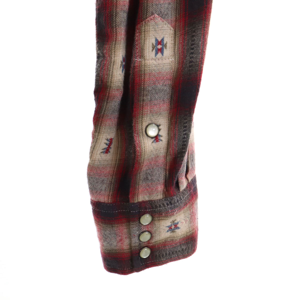 DENIM&SUPPLY RALPH LAUREN デニムアンドサプライラルフローレン チェック柄 長袖 フランネル ウエスタンシャツ M レッド系 メンズ