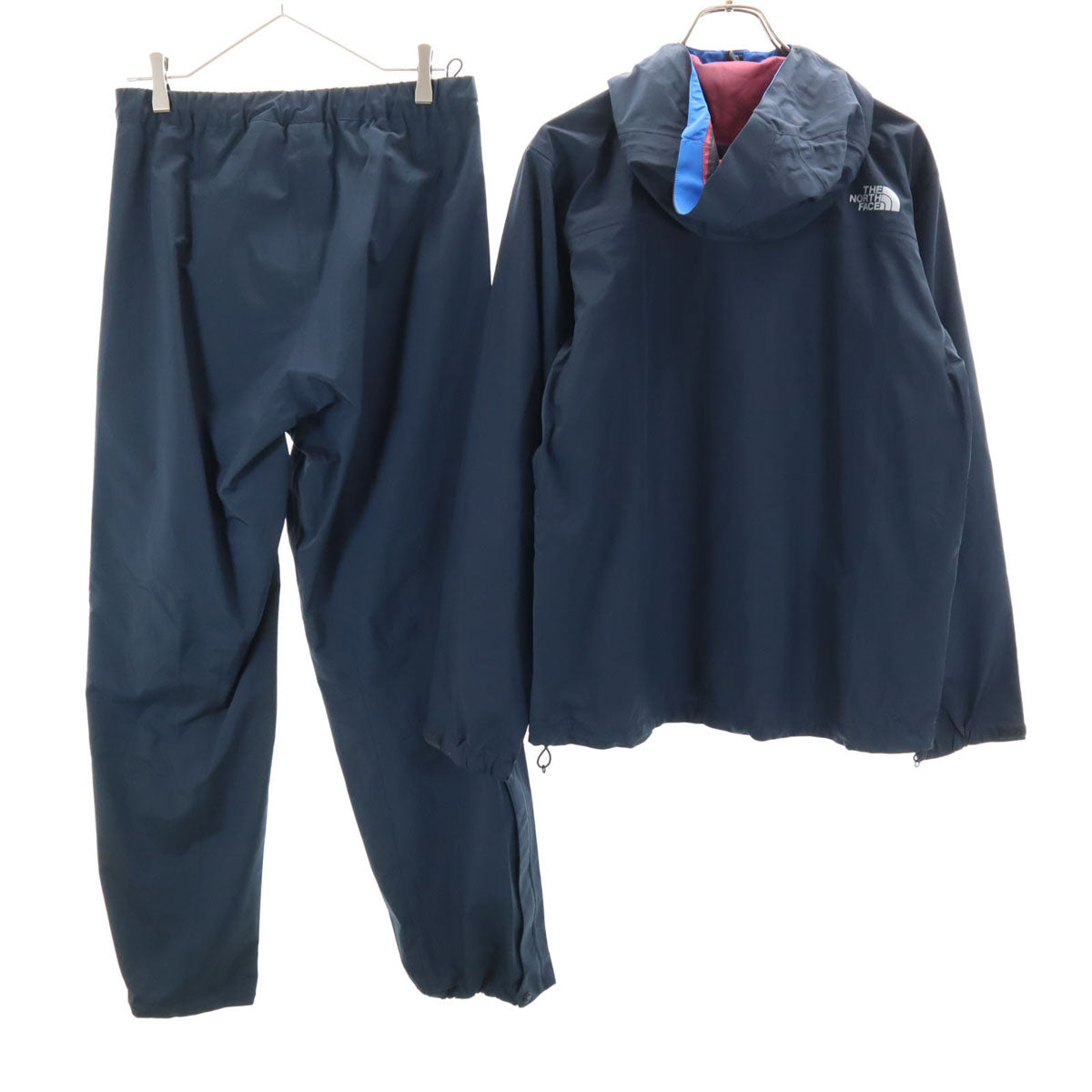 THE NORTH FACE ノースフェイス エアロ レインジャケット 上下 セットアップ L チャコールネイビー系 NP11215 アウトドア 収納袋付き メンズ