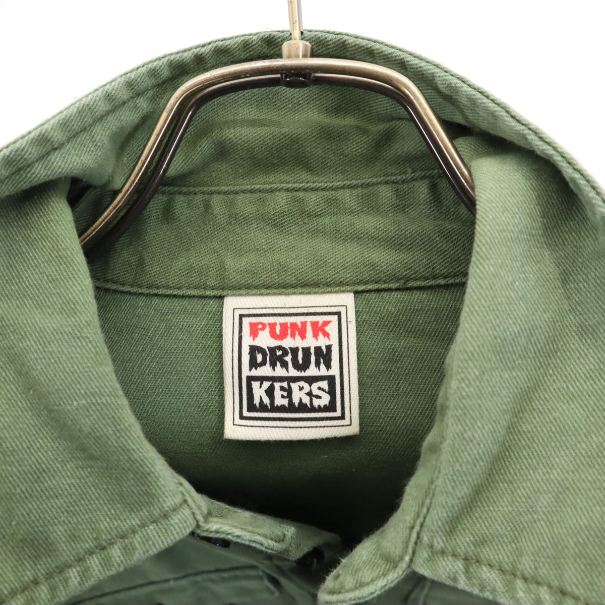 PUNK DRUNKERS パンクドランカーズ 長袖 ミリタリーシャツ M カーキ メンズ