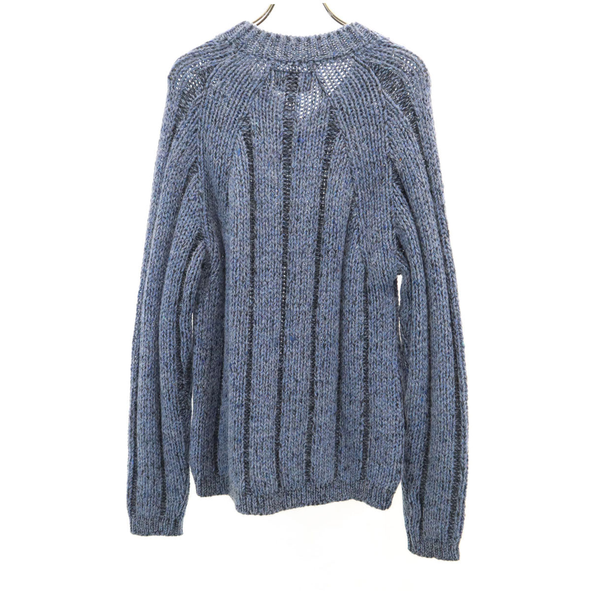 ARMANI JEANS アルマーニジーンズ 90s ウールブレンド オールド 長袖 Vネック ニット S ブルー系 セーター レディース