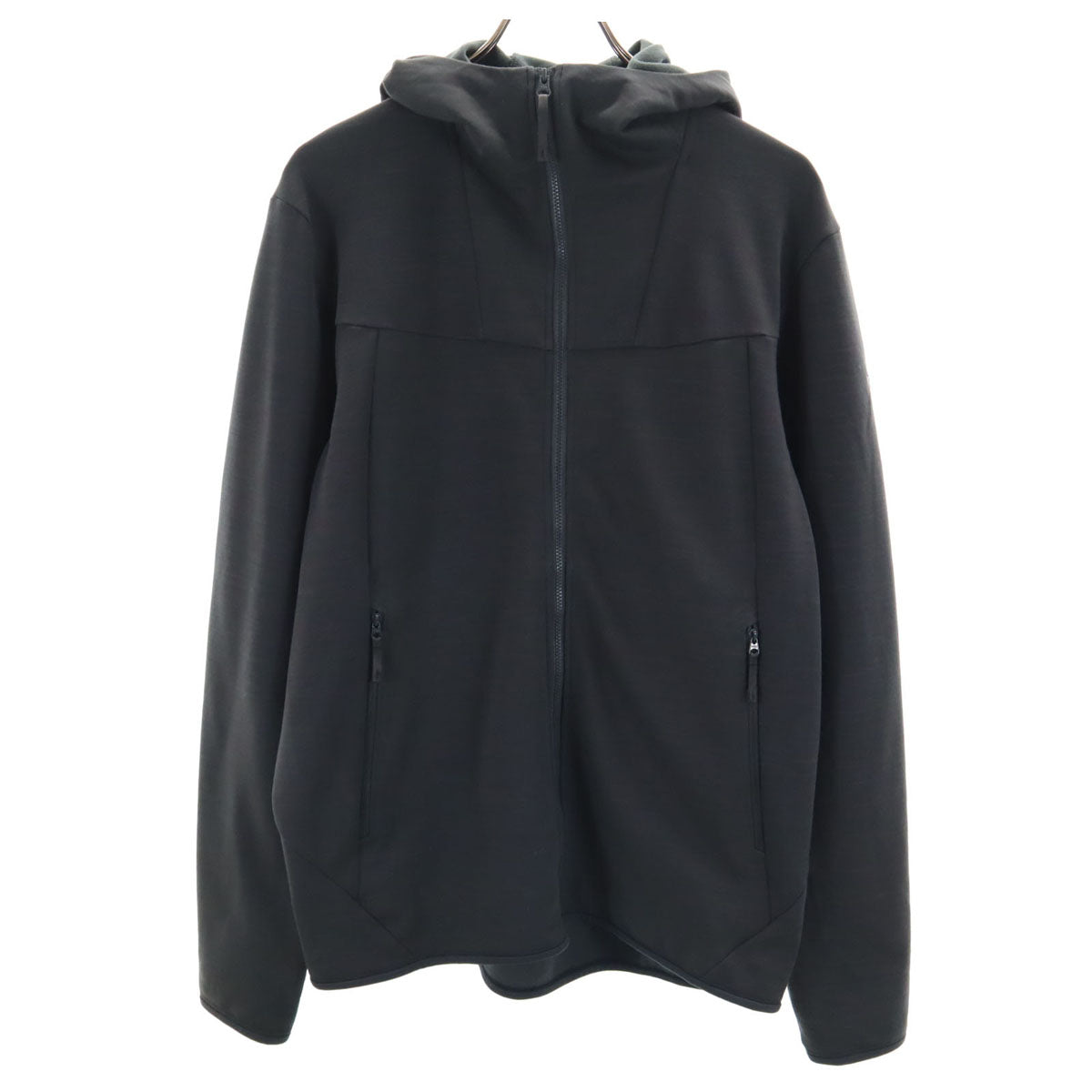ARC'TERYX アークテリクス 長袖 ジップパーカー M チャコールグレー KYANITE AR TECH WOOL HOODY 裏フリース アウトドア メンズ