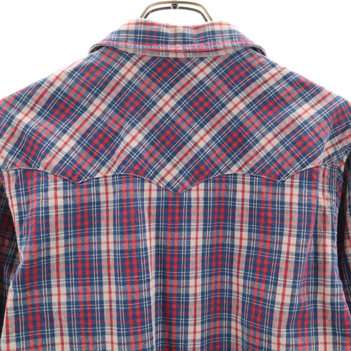 ダブルアールエル RRL チェック柄 長袖 ウエスタンシャツ XS ネイビー メンズ