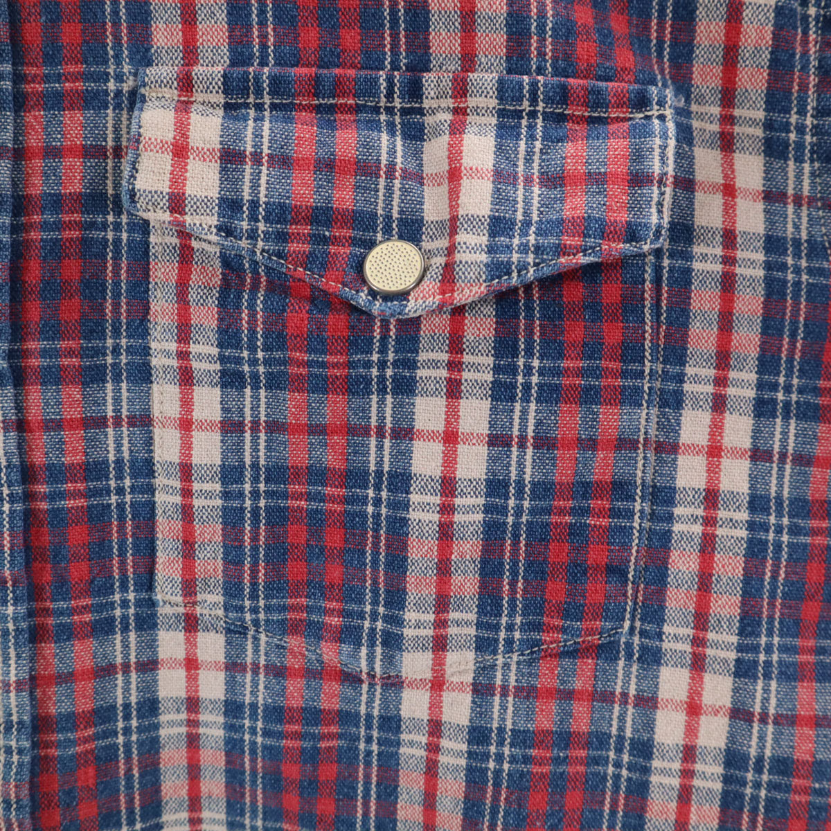 ダブルアールエル RRL チェック柄 長袖 ウエスタンシャツ XS ネイビー メンズ