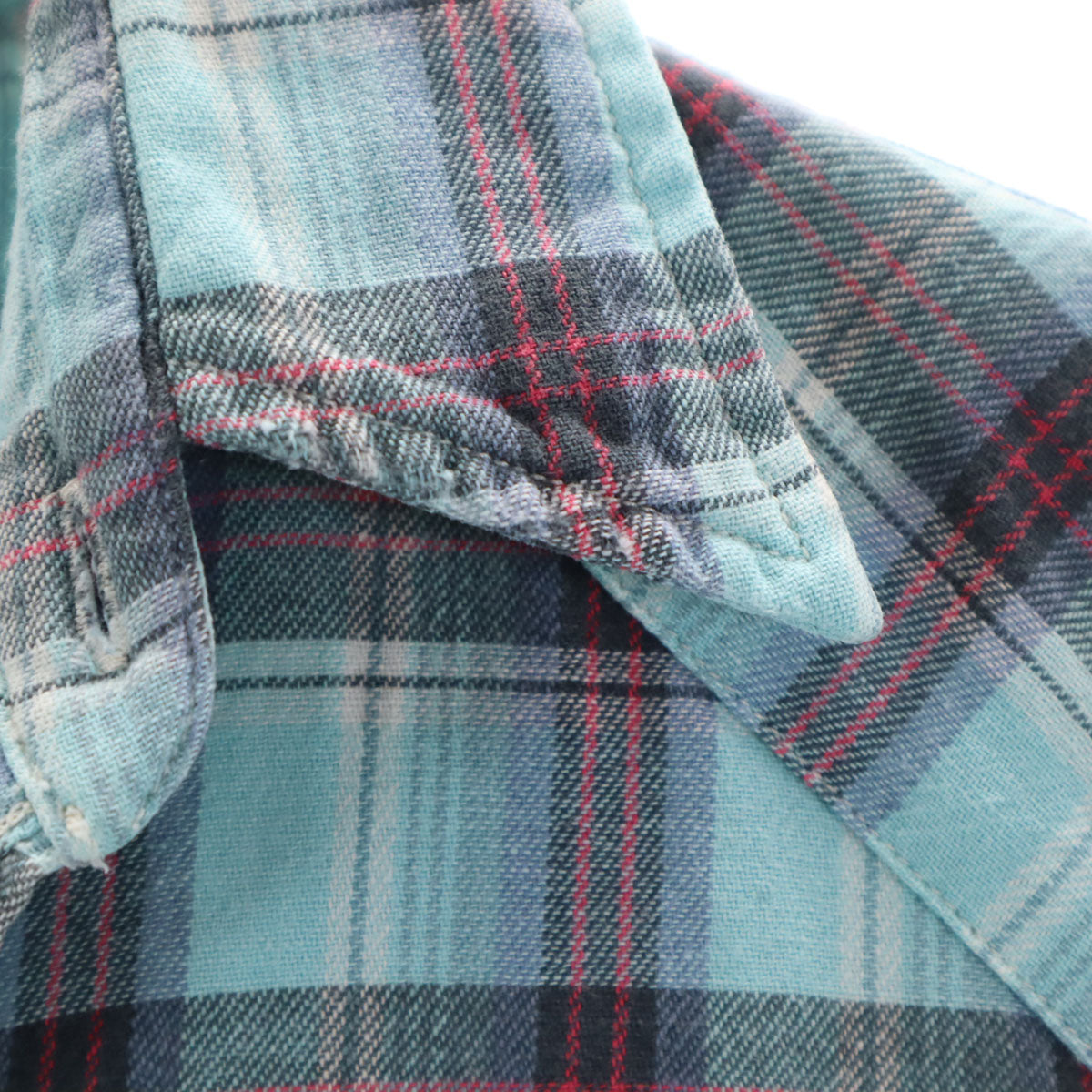 ダブルアールエル RRL チェック柄 長袖 ウエスタンシャツ XS 水色 メンズ