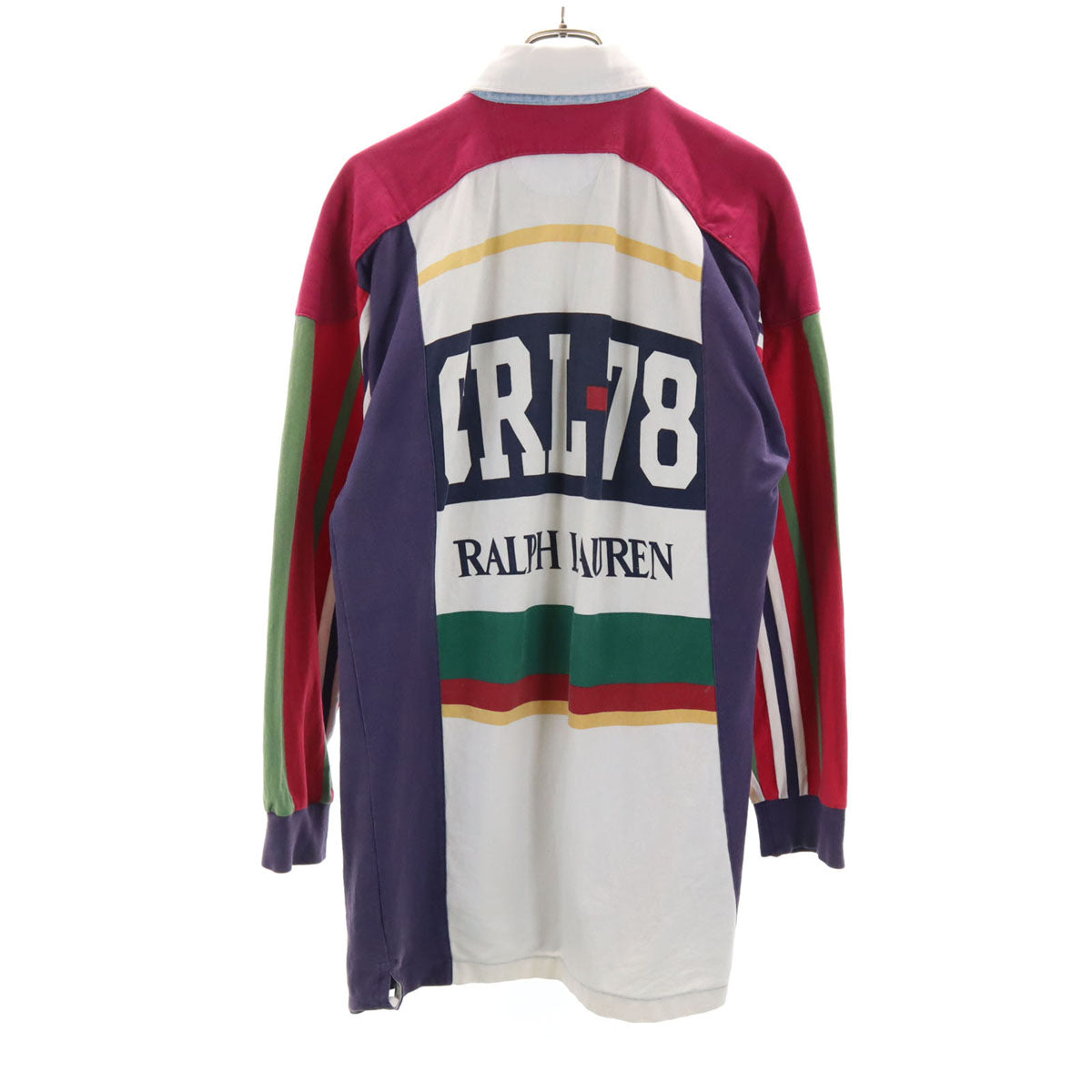 CHAPS RALPH LAUREN チャップスラルフローレン 90s オールド バックロゴ CRL-78 長袖 ラガーシャツ L ネイビー ポロシャツ メンズ