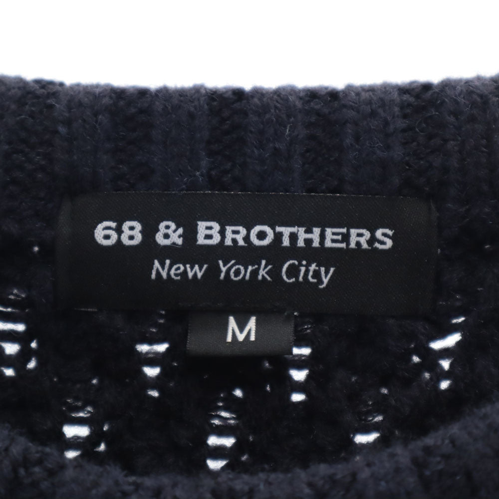 68&brothers シックスティエイトアンドブラザーズ 長袖 セーター M ネイビー系 ニット メンズ